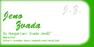 jeno zvada business card